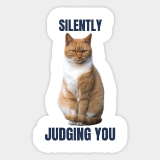 Orange Cat is Silently Judging You Sticker